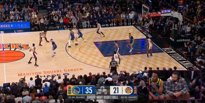 开云平台-找点儿班上！全美直播 因伤缺战库里坐替补席和解说热聊